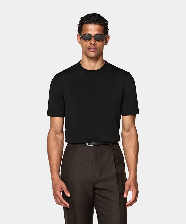 Black Short Sleeve Crewneck