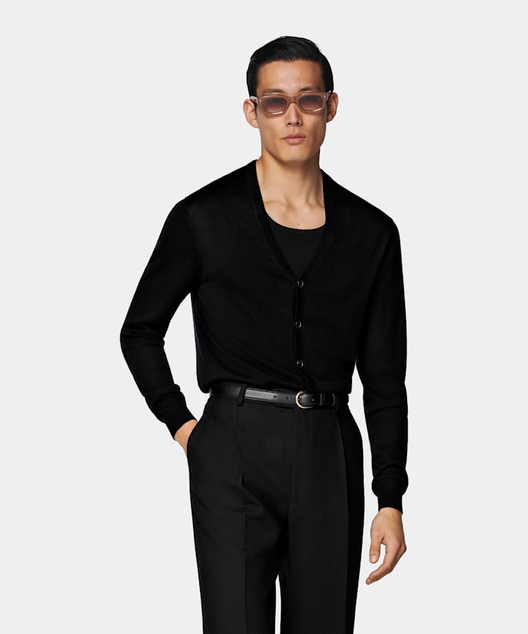 Black V-Neck Cardigan