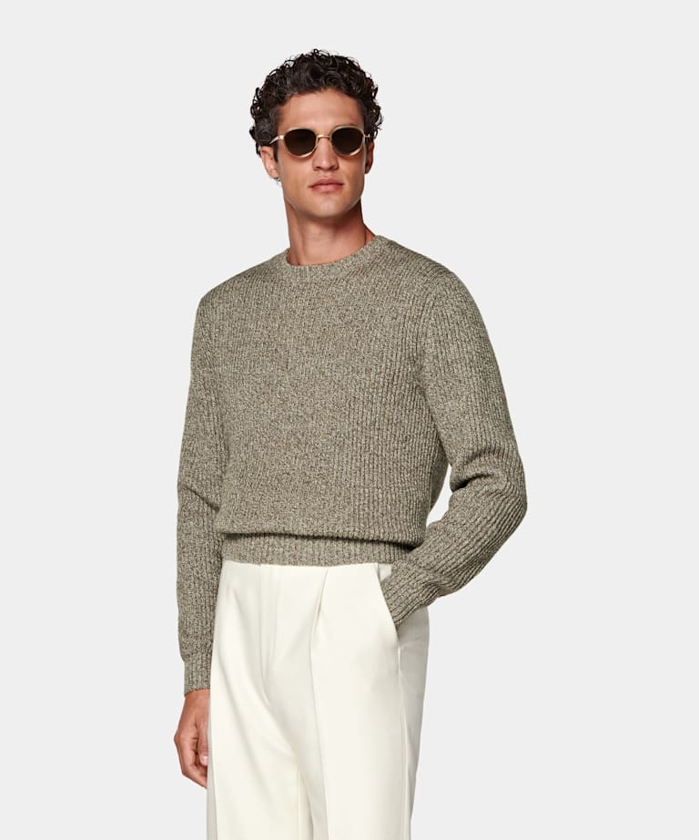 Green Mouliné Crewneck