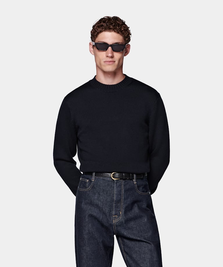 Marinbl&aring; crewneck