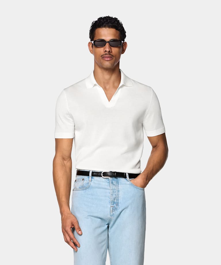 Off-White Buttonless Polo