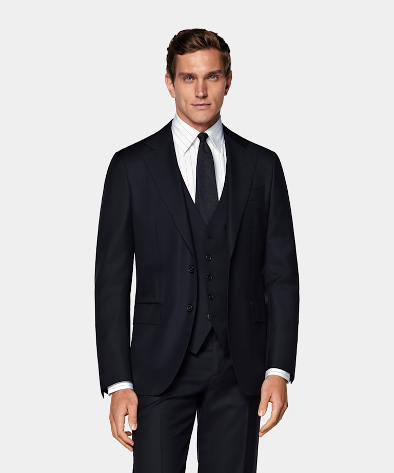 Navy Three-Piece Tailored Fit Havana Suit