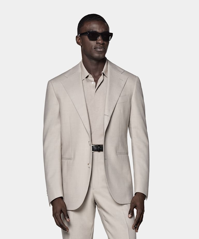 Light Taupe Relaxed Fit Roma Suit