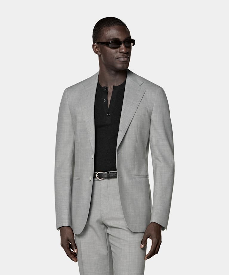 Light Grey Tailored Fit Havana Suit