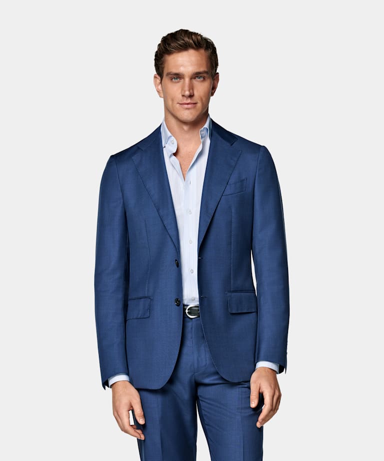 Mid Blue Tailored Fit Havana Suit