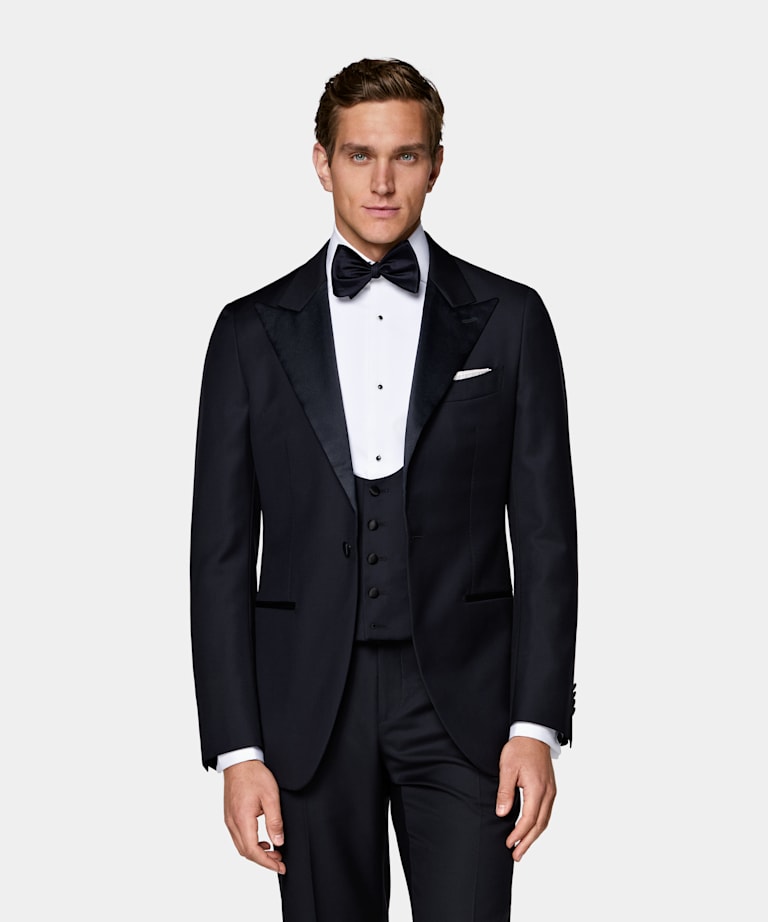 Navy Three-Piece Tailored Fit Havana Tuxedo