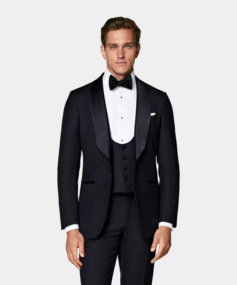 Navy Three-Piece Tailored Fit Havana Tuxedo