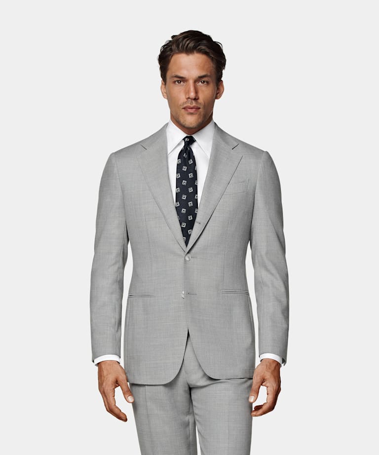 Light Grey Tailored Fit Havana Suit