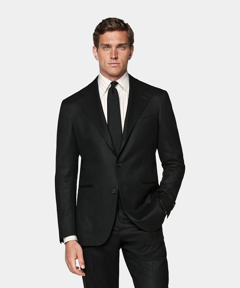 Black Relaxed Fit Roma Suit