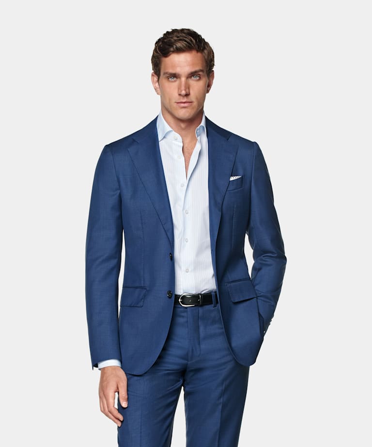 Mid Blue Tailored Fit Havana Suit