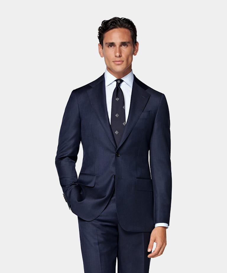 Mid Blue Tailored Fit Havana Suit