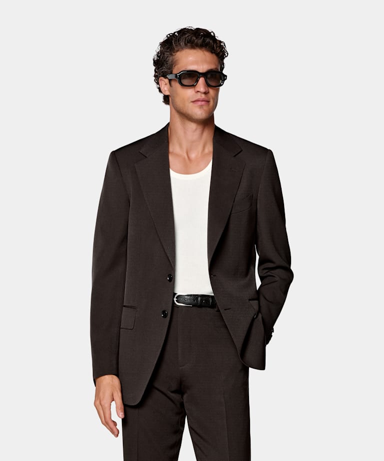 Dark Brown Tailored Fit Milano Suit