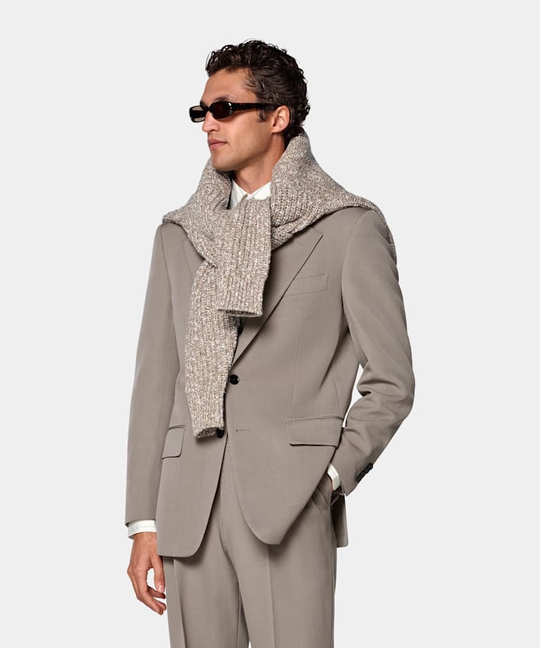 Mid Taupe Relaxed Fit Roma Suit