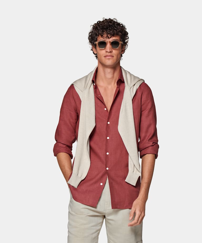 Red Extra Slim Fit Shirt