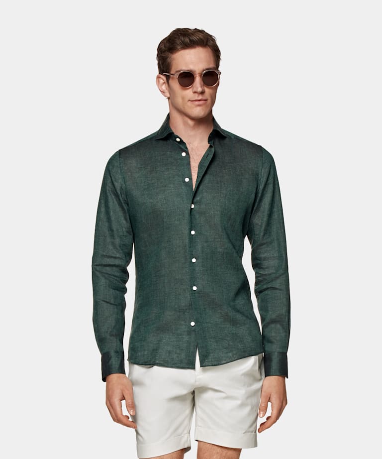 Green Slim Fit Shirt