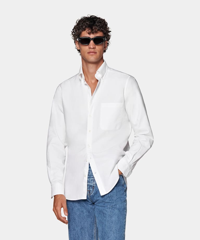 Camisa Oxford corte Slim blanca