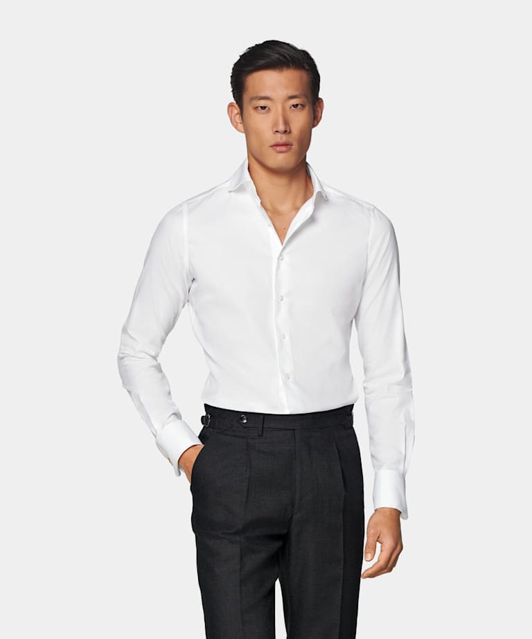 White Double Cuff Tailored Fit Shirt
