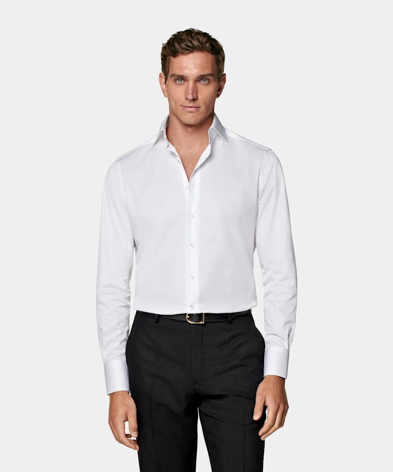White Twill Tailored Fit Shirt