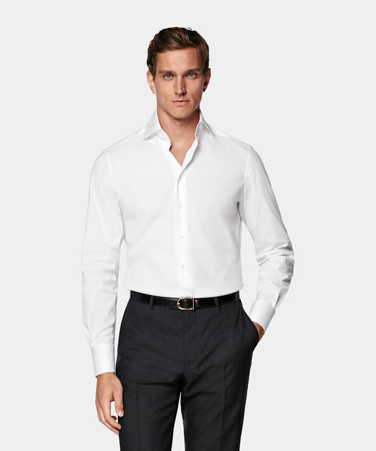White Poplin Tailored Fit Shirt