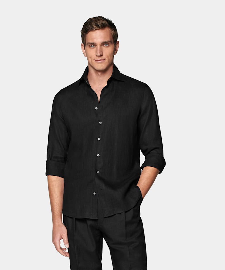 Black Tailored Fit Shirt