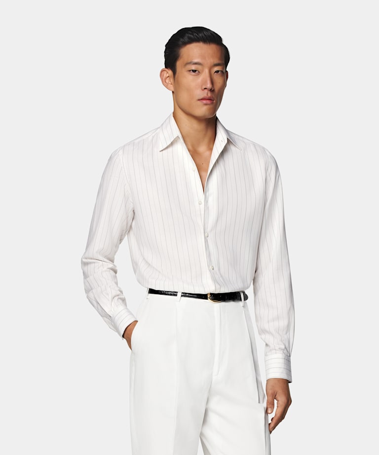 Off-White Striped Tailored Fit Shirt
