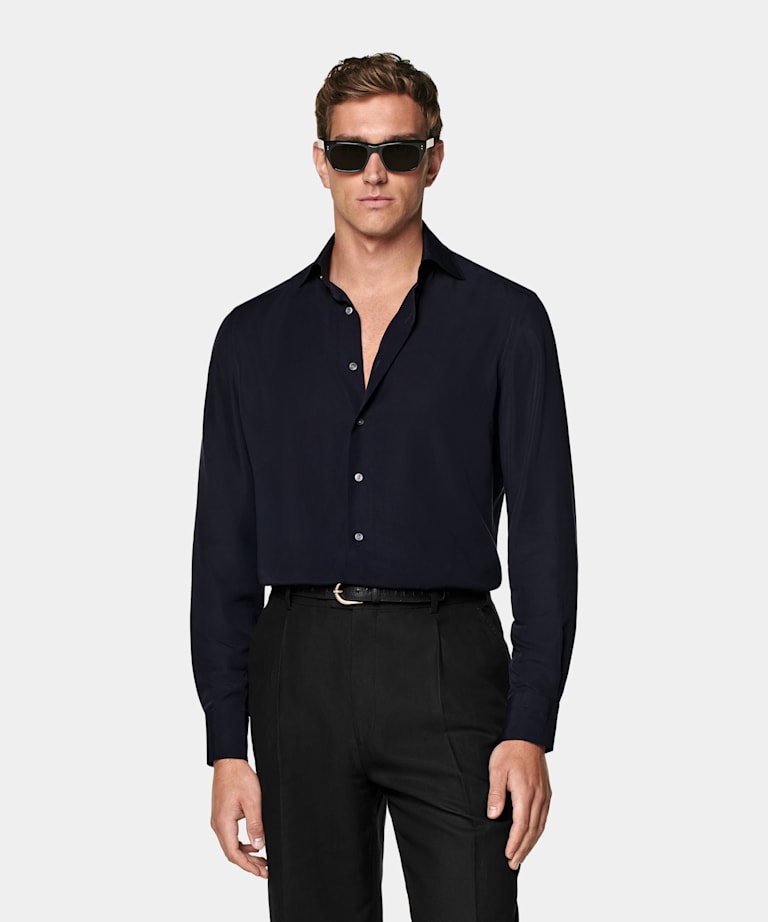 Navy Tailored Fit Shirt