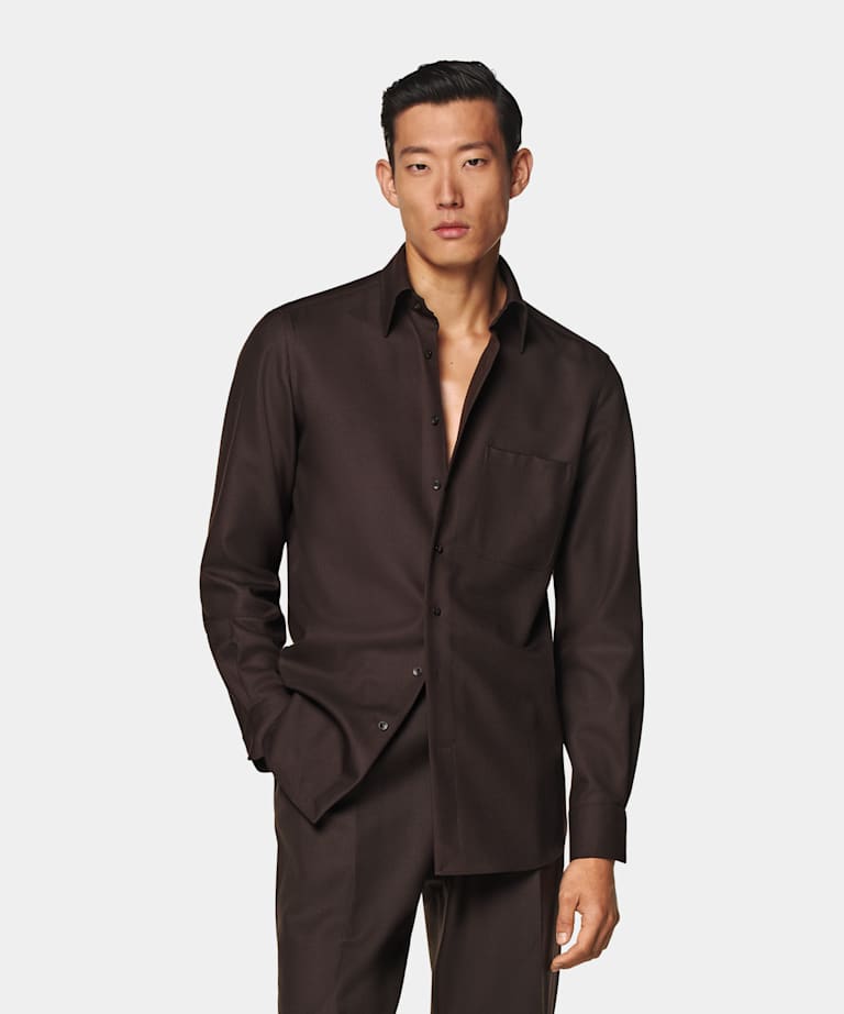 Dark Brown Relaxed Fit Shirt