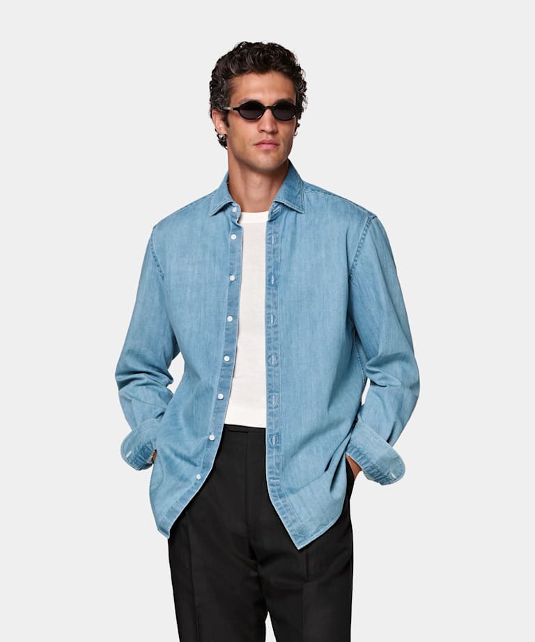 Mid Blue Denim Shirt