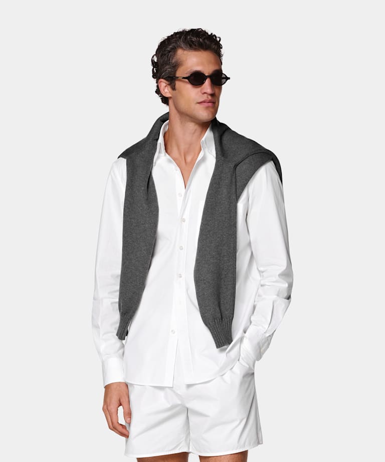 Chemise en coton blanc