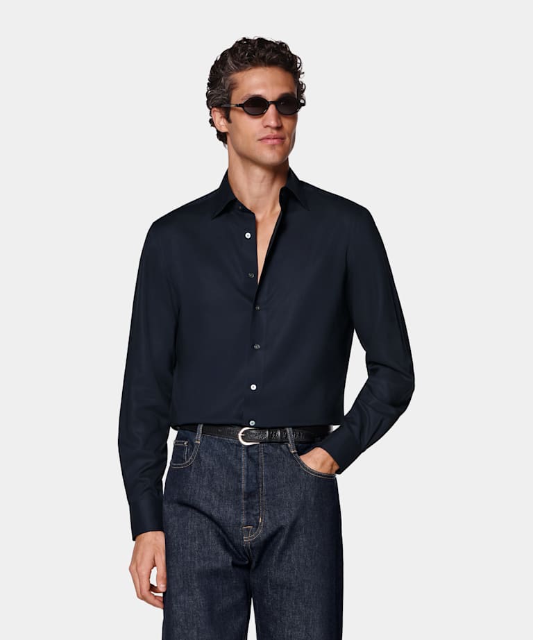 Navy Lyocell Shirt