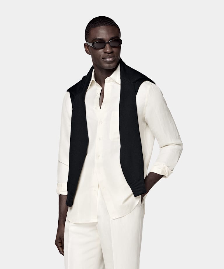 Off-White Linen Silk Overshirt