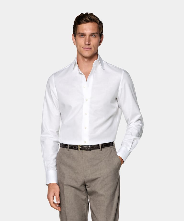 Chemise &agrave; col classique blanc