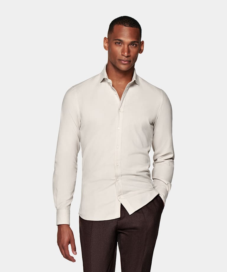 Light Brown Slim Fit Shirt