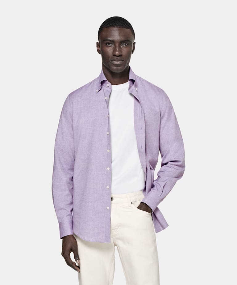 Chemise coupe ajustée violette