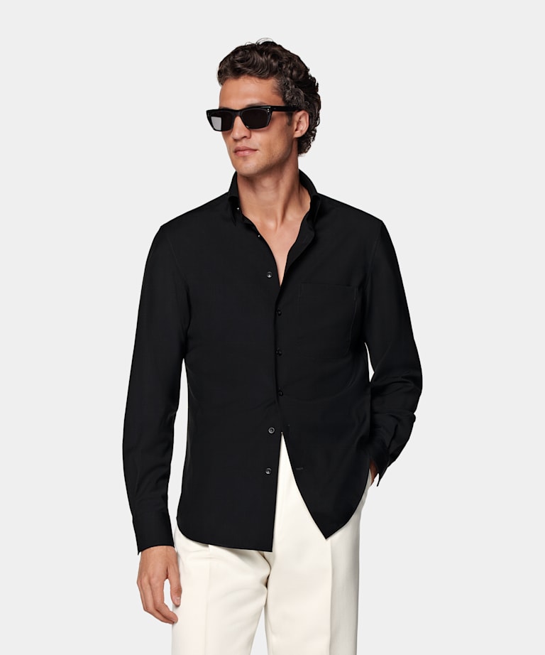 Chemise coupe Tailored noire