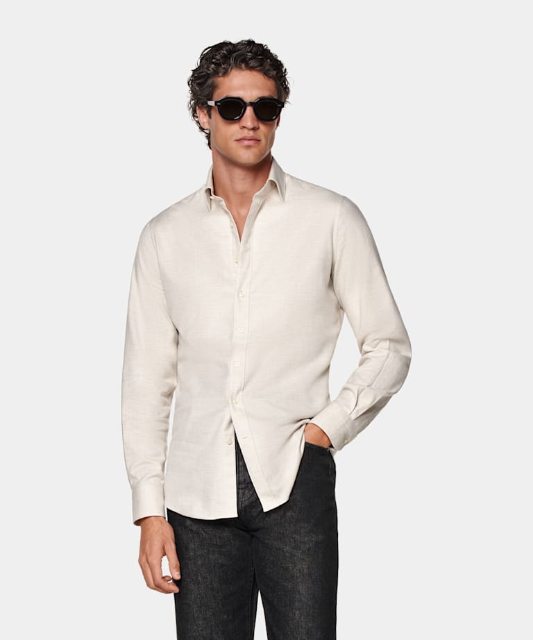 Chemise coupe Tailored sable