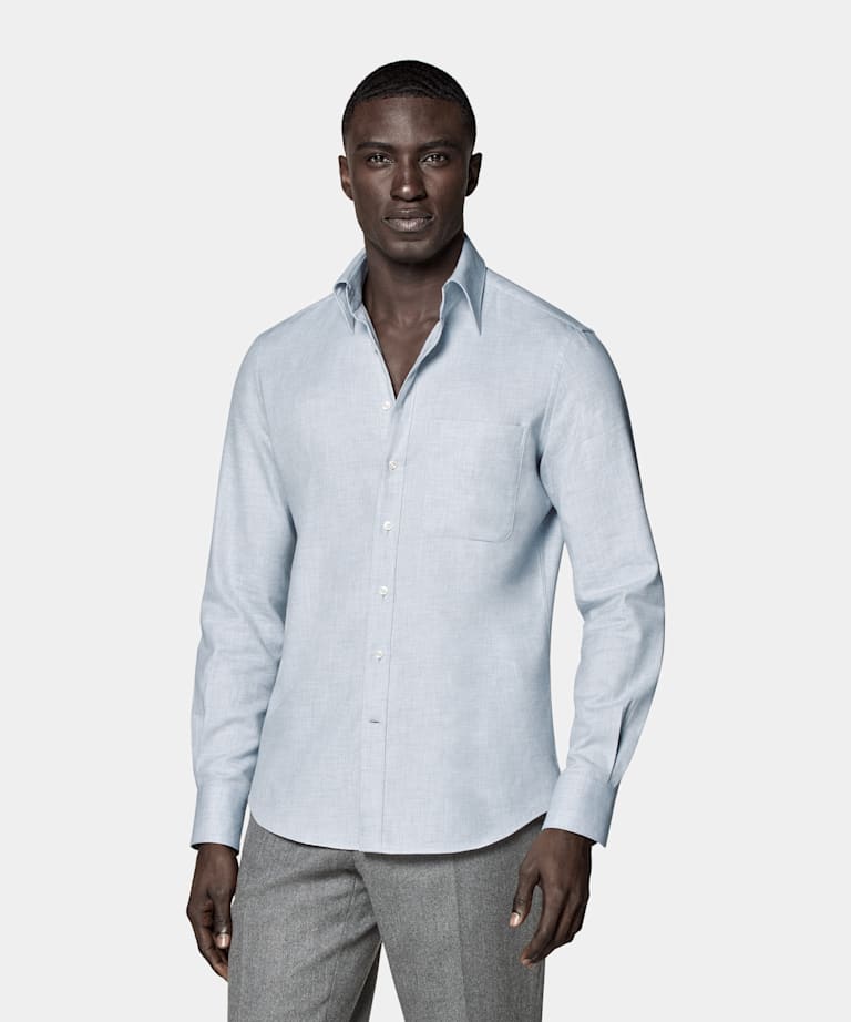 Chemise coupe tailored bleu clair