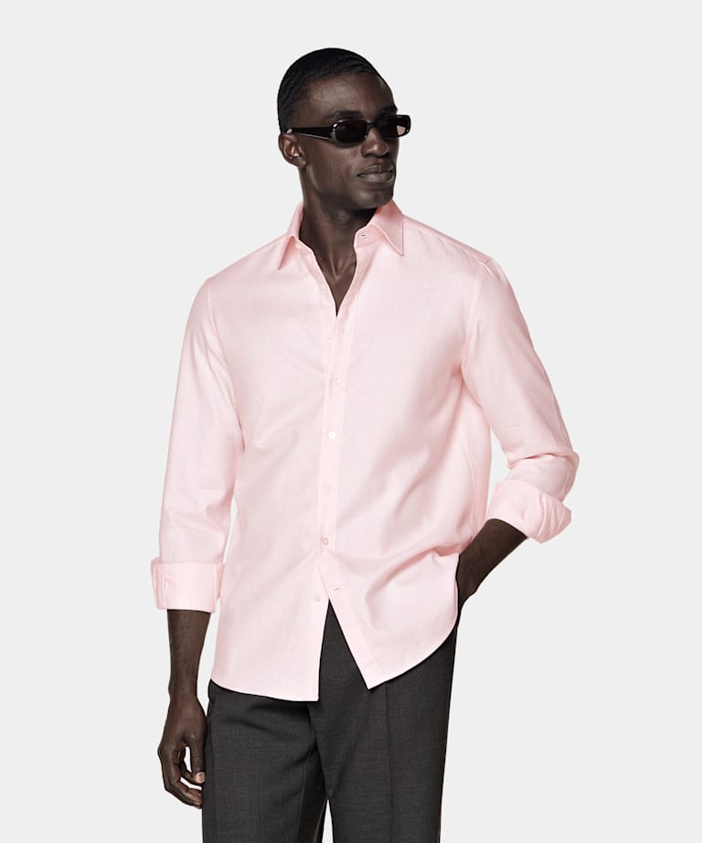 Pink Cotton Flannel Shirt