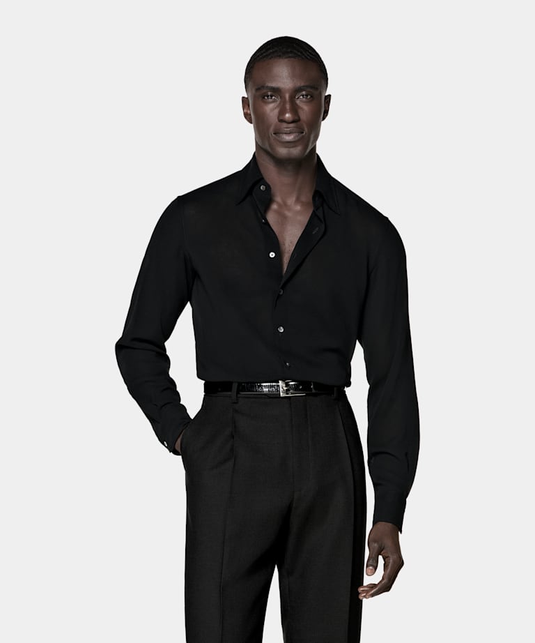 Black Wool Shirt