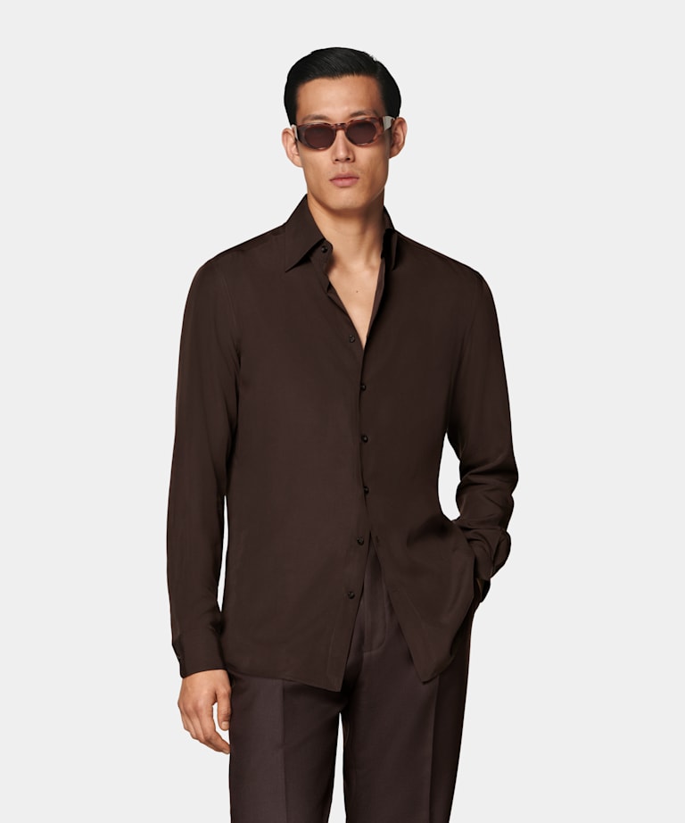 Dark Brown Lyocell Shirt