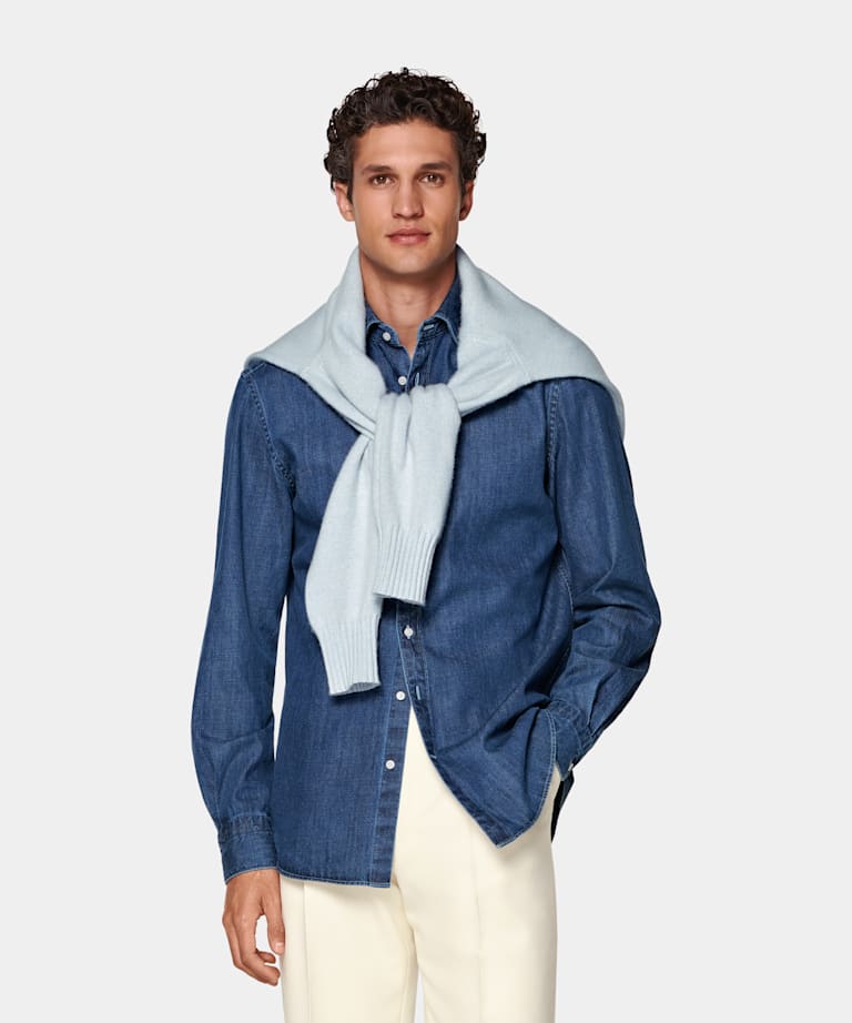 Dark Blue Cotton Shirt