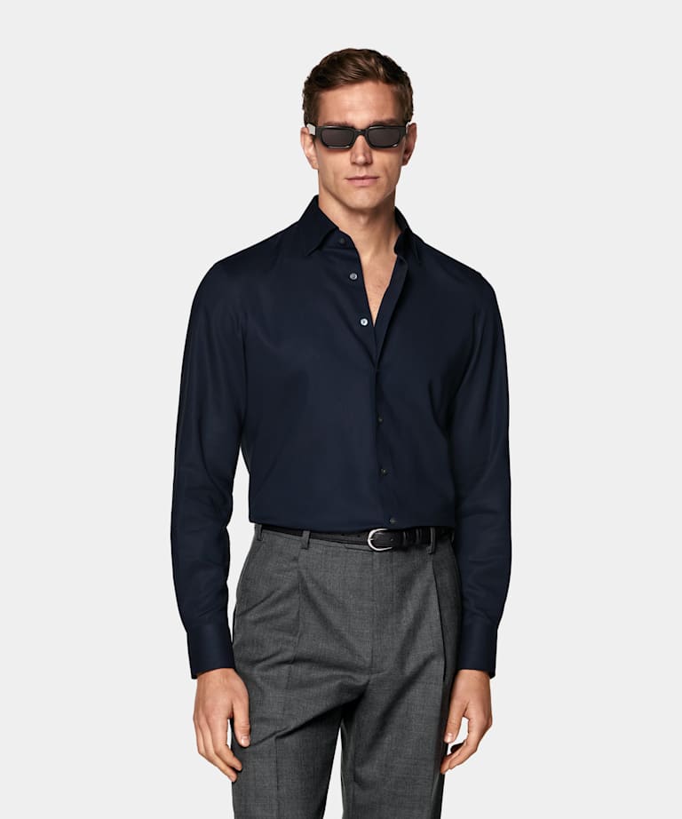 Navy Lyocell Shirt