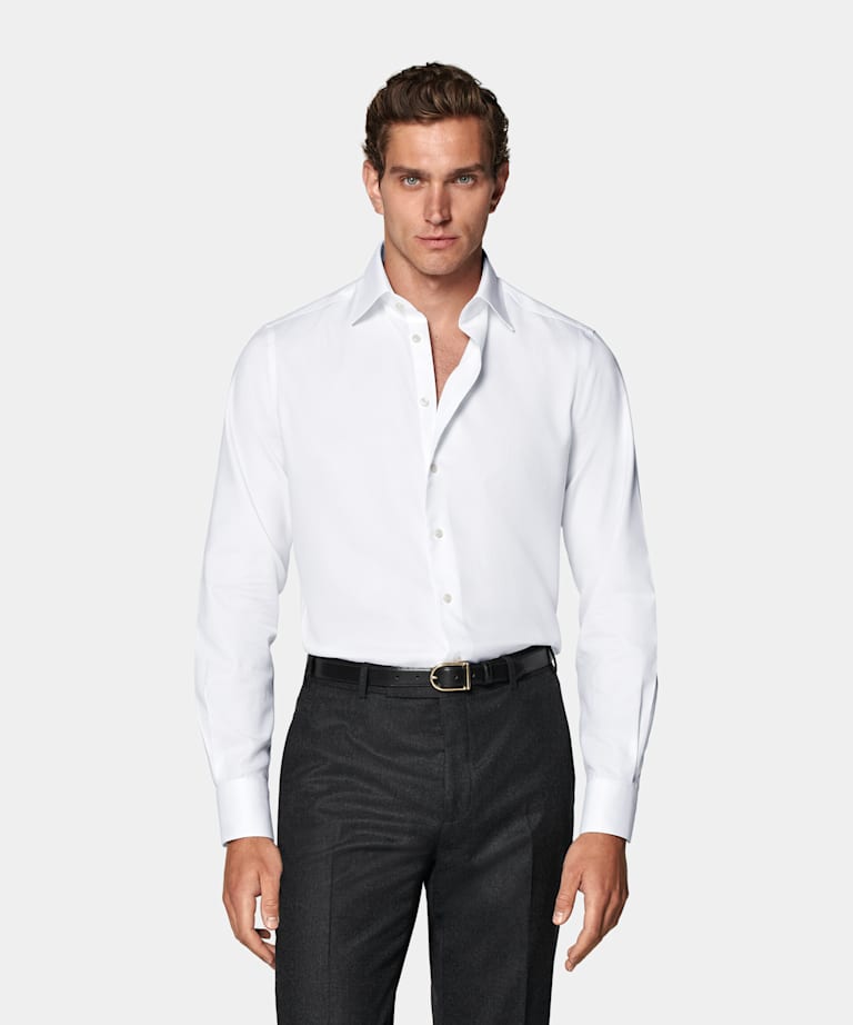 Chemise coupe ajustée en oxford royal blanche