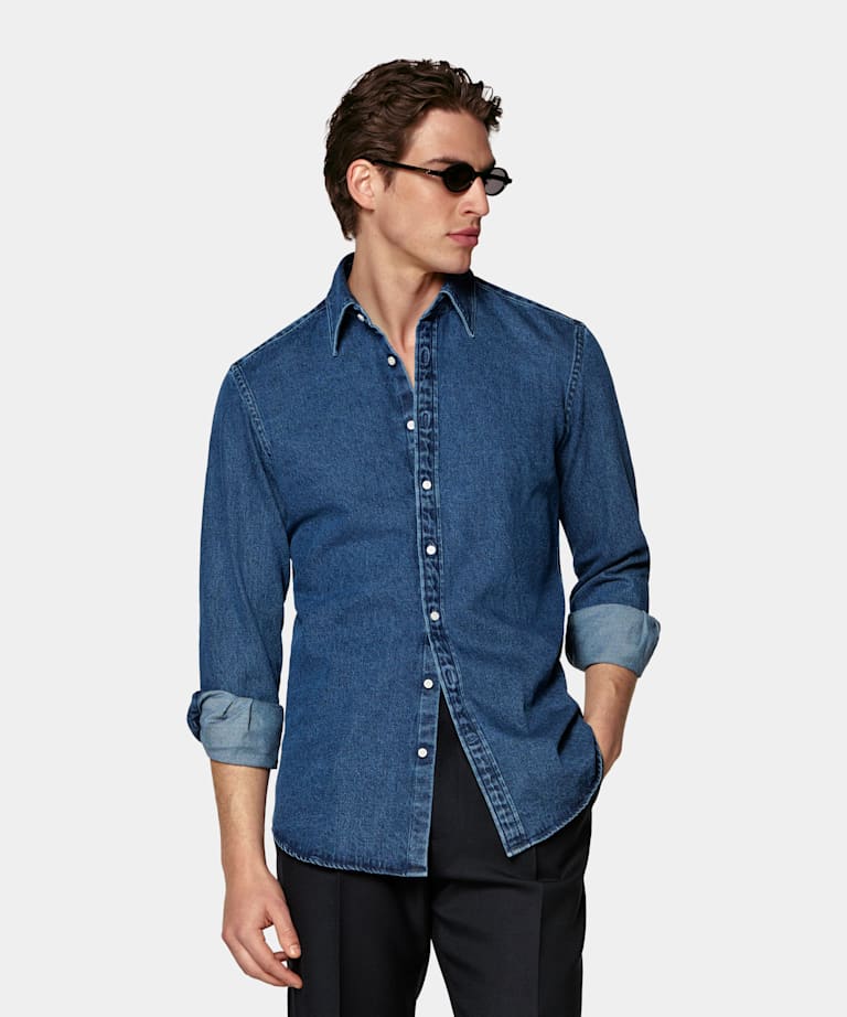 Navy Cotton Shirt