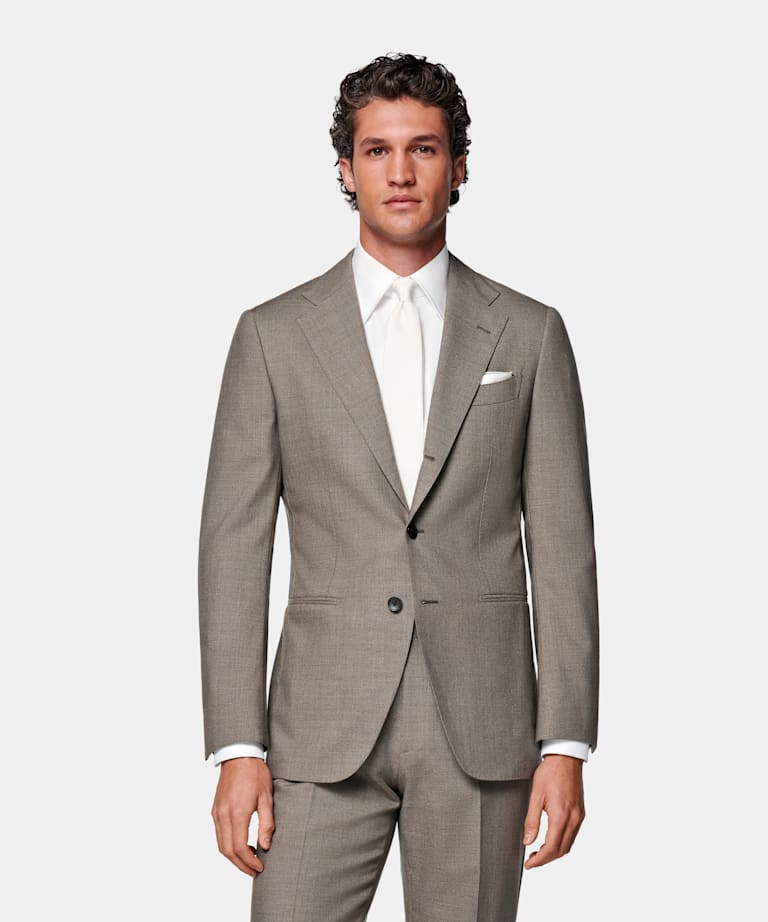 Taupe Tailored Fit Havana Suit