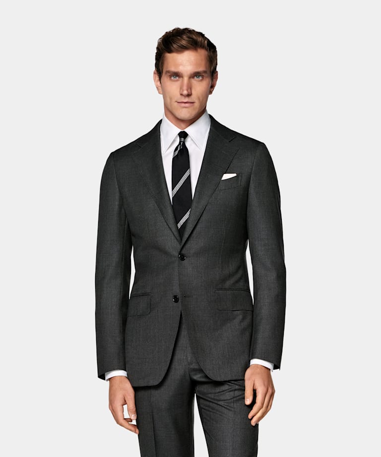 Dark Grey Tailored Fit Milano Suit