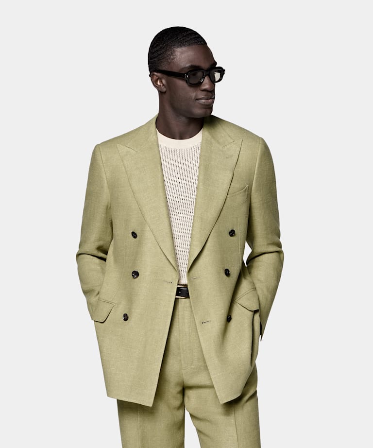 Traje Milano verde claro corte Tailored