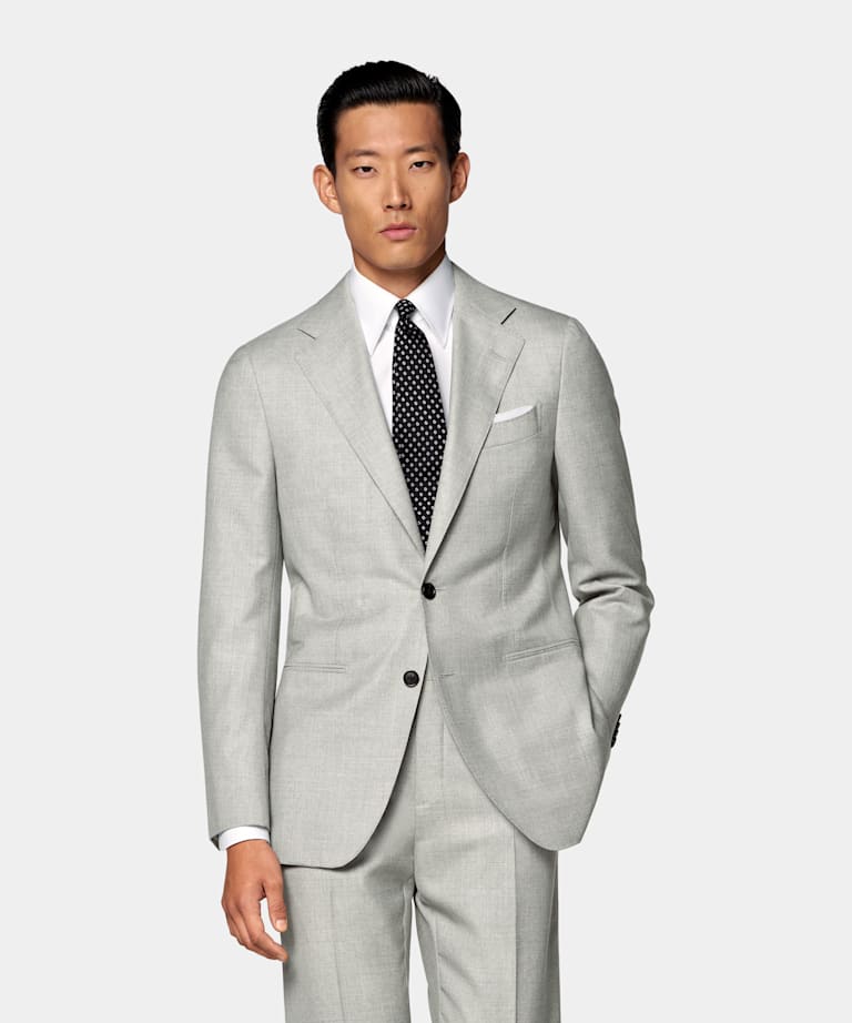 Light Grey Tailored Fit Havana Suit