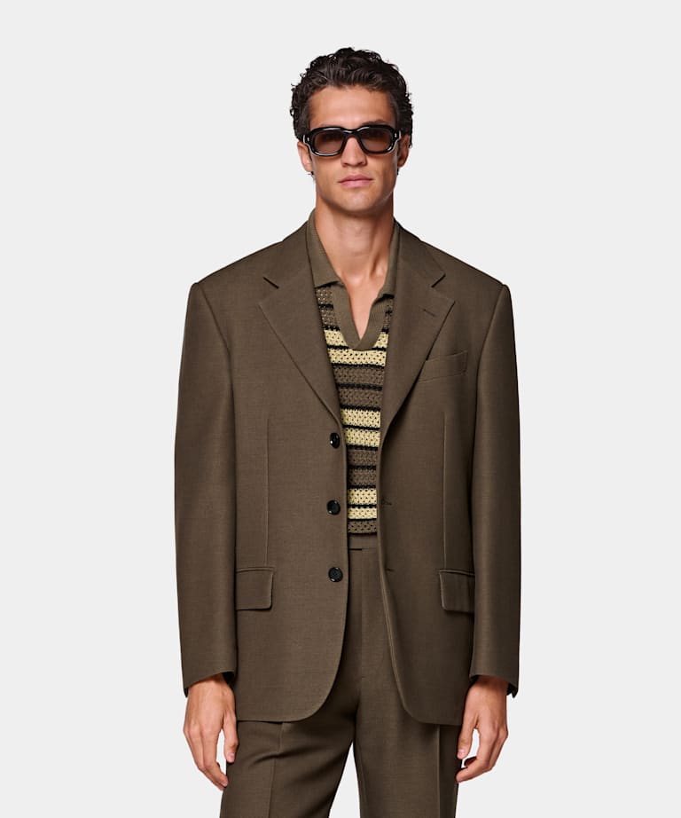 Mid Brown Relaxed Fit Brera Suit