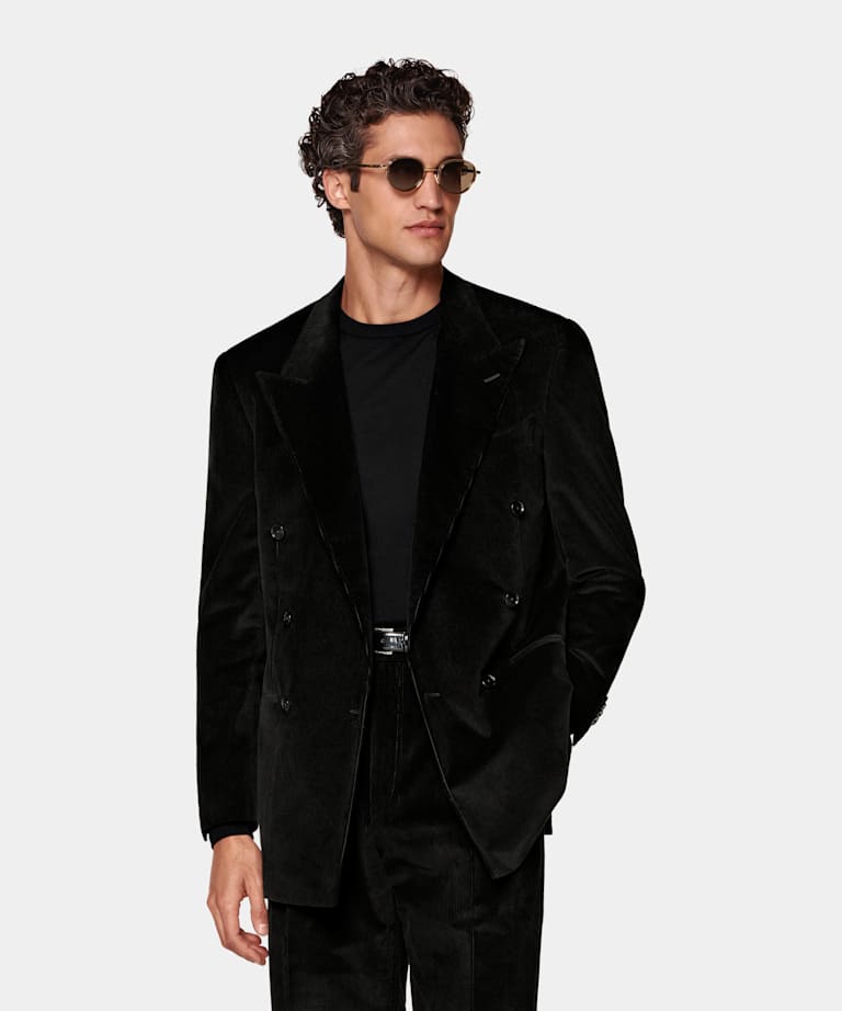 Black Relaxed Fit Roma Suit